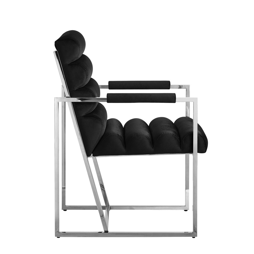 Inspired Home Dalia Dining Chair Velvet Black/Chrome 2