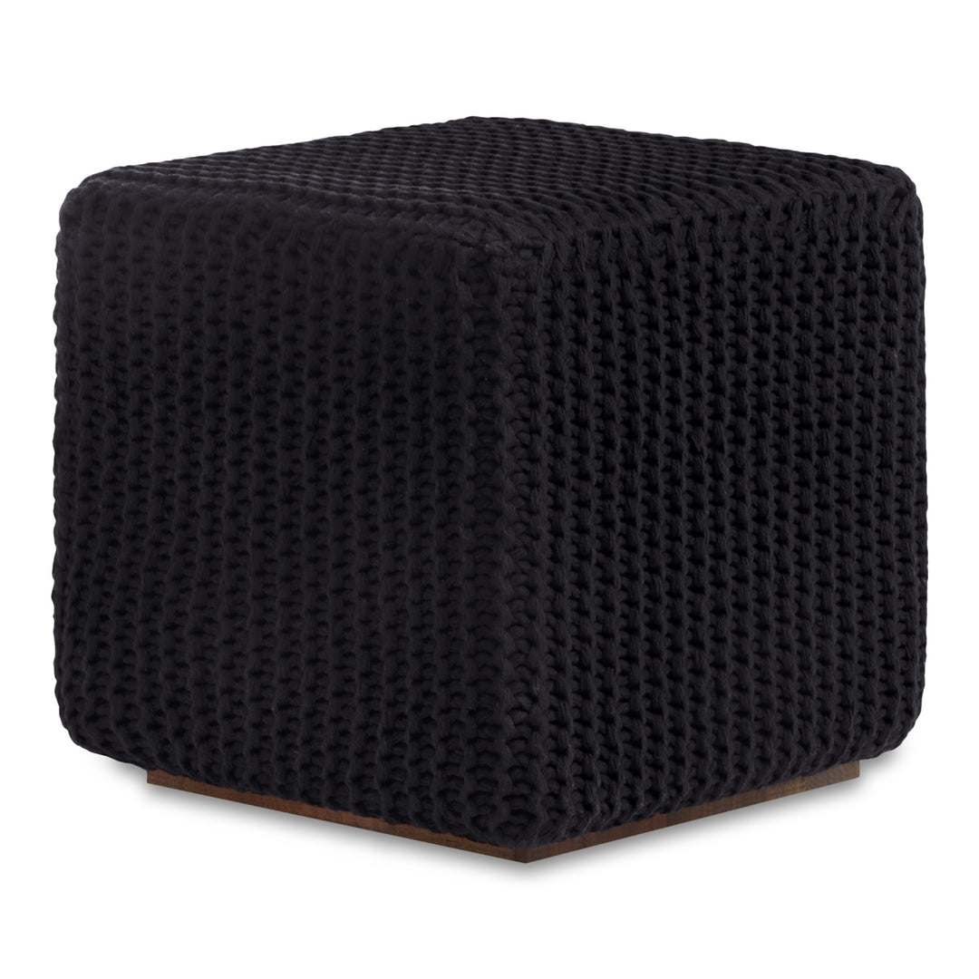 Amayah Pouf with Wooden Tray