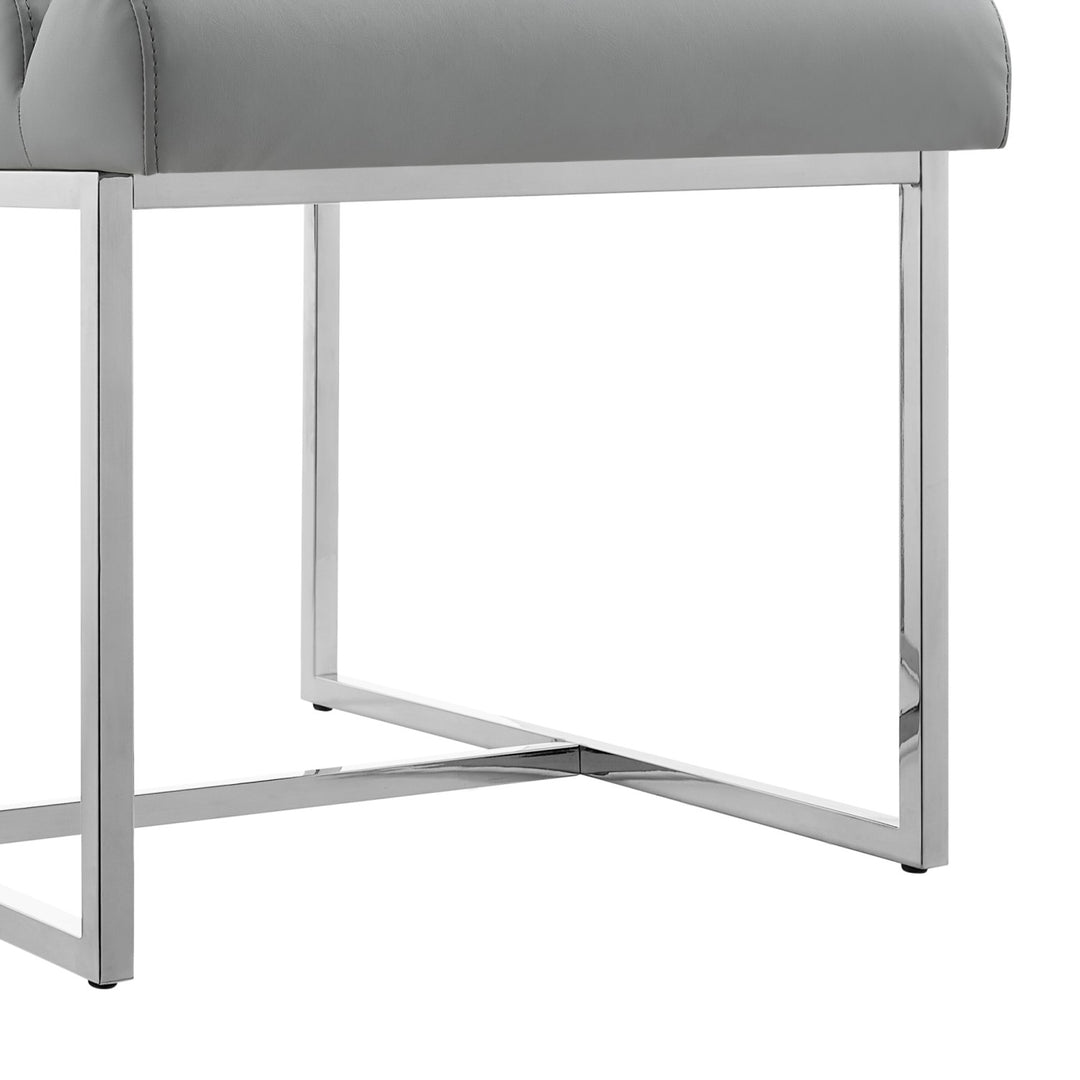 Inspired Home Dalia Dining Chair PU Leather Grey/Chrome 3