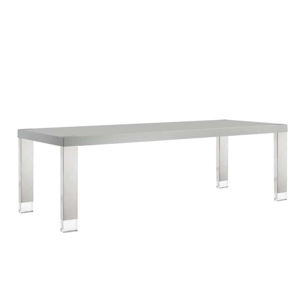 Inspired Home Lesly Dining Table Light Grey/Chrome Main