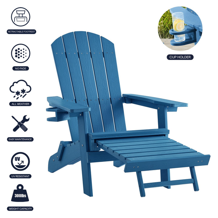 Inspired Home Cal Adirondack Chair  Teal 1