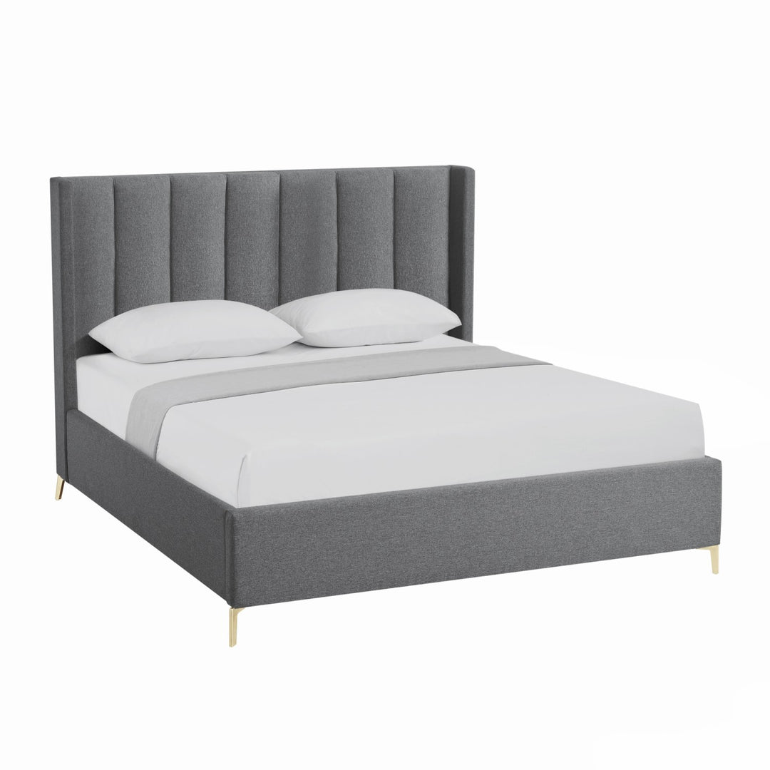 Inspired Home Caliyah Platform Bed Linen Grey Main