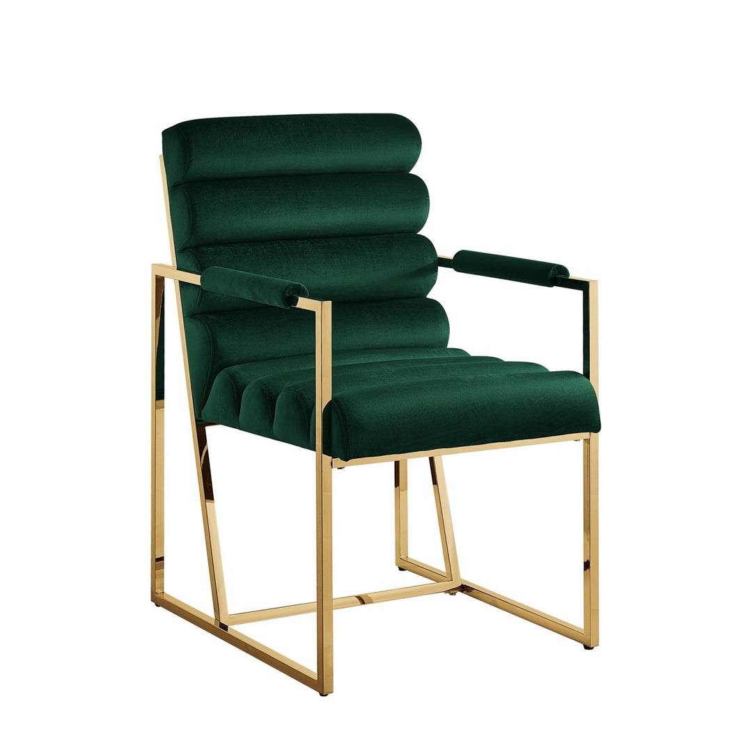 Inspired Home Dalia Dining Chair Velvet Hunter Green/Gold Main