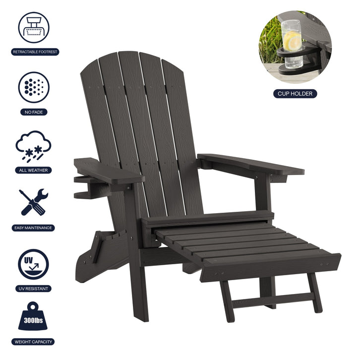 Inspired Home Cal Adirondack Chair  Black 1