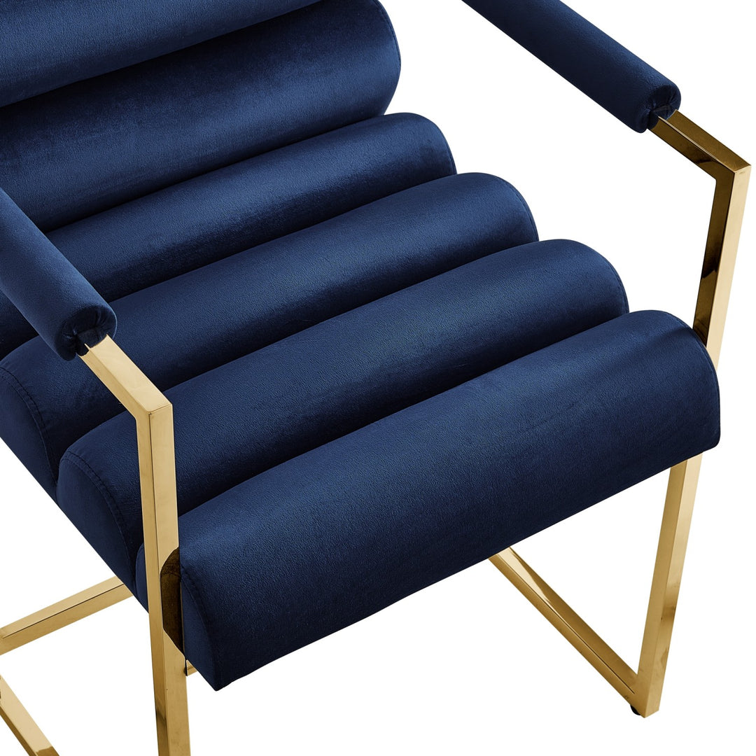 Inspired Home Dalia Dining Chair Velvet Navy/Gold 5