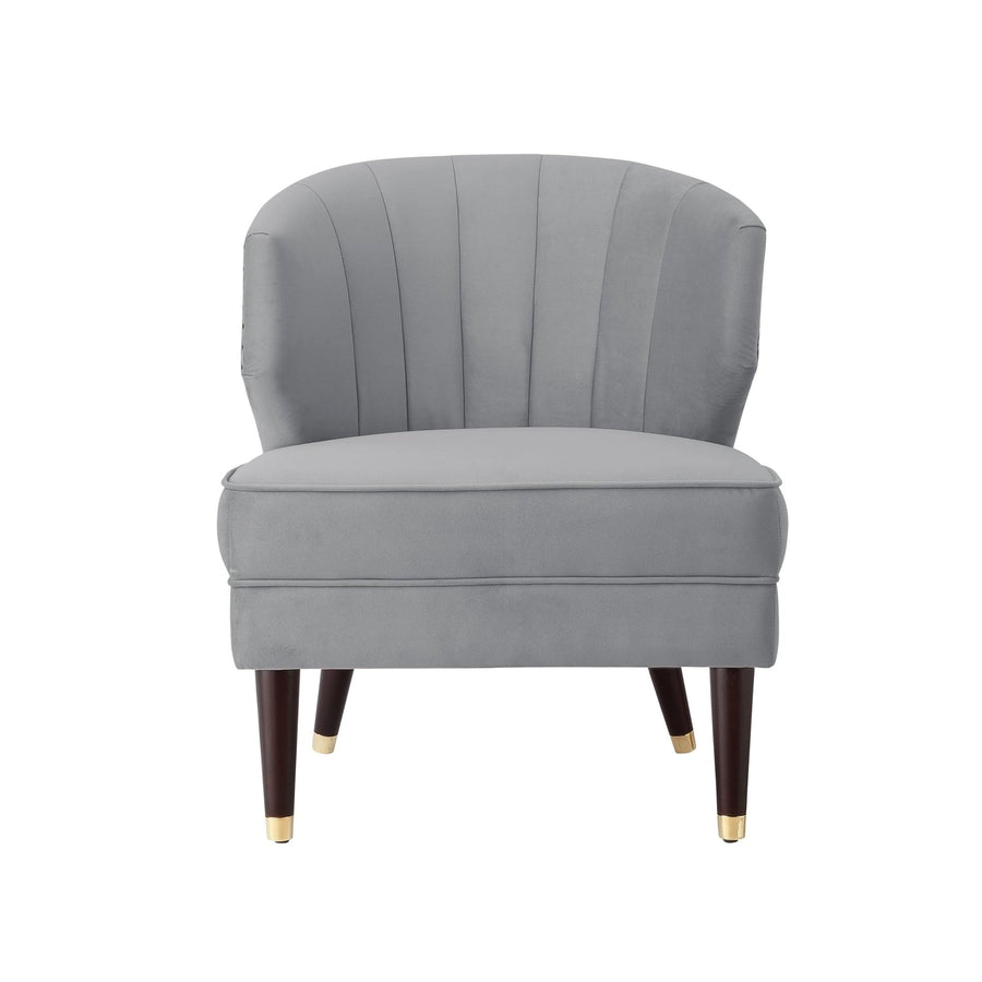 Cybele Modern Accent Chair Upholstered Armless Channel Tufted Rolled ...