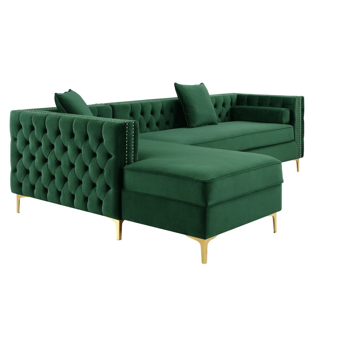 Sofa - Giovanni Velvet Chaise Sectional Sofa With Storage