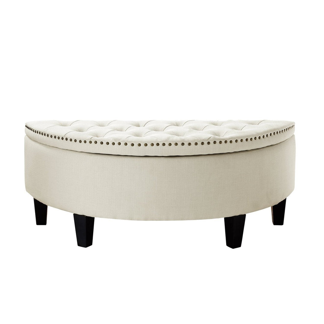 Jolie Contemporary Ottoman Button Tufted Gold Nailhead Trim for Bedroom –  Inspired Home