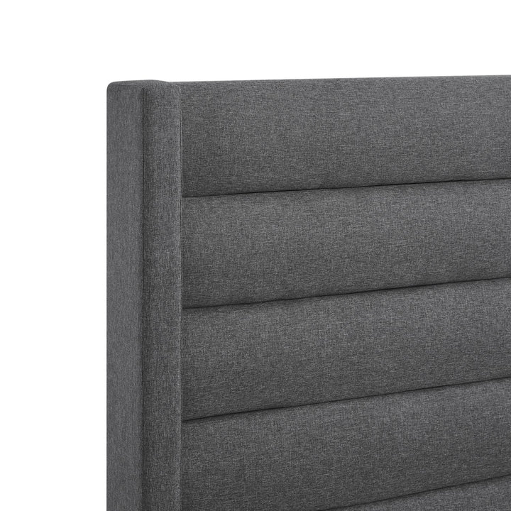Inspired Home Kacie Platform Bed Linen Grey 5