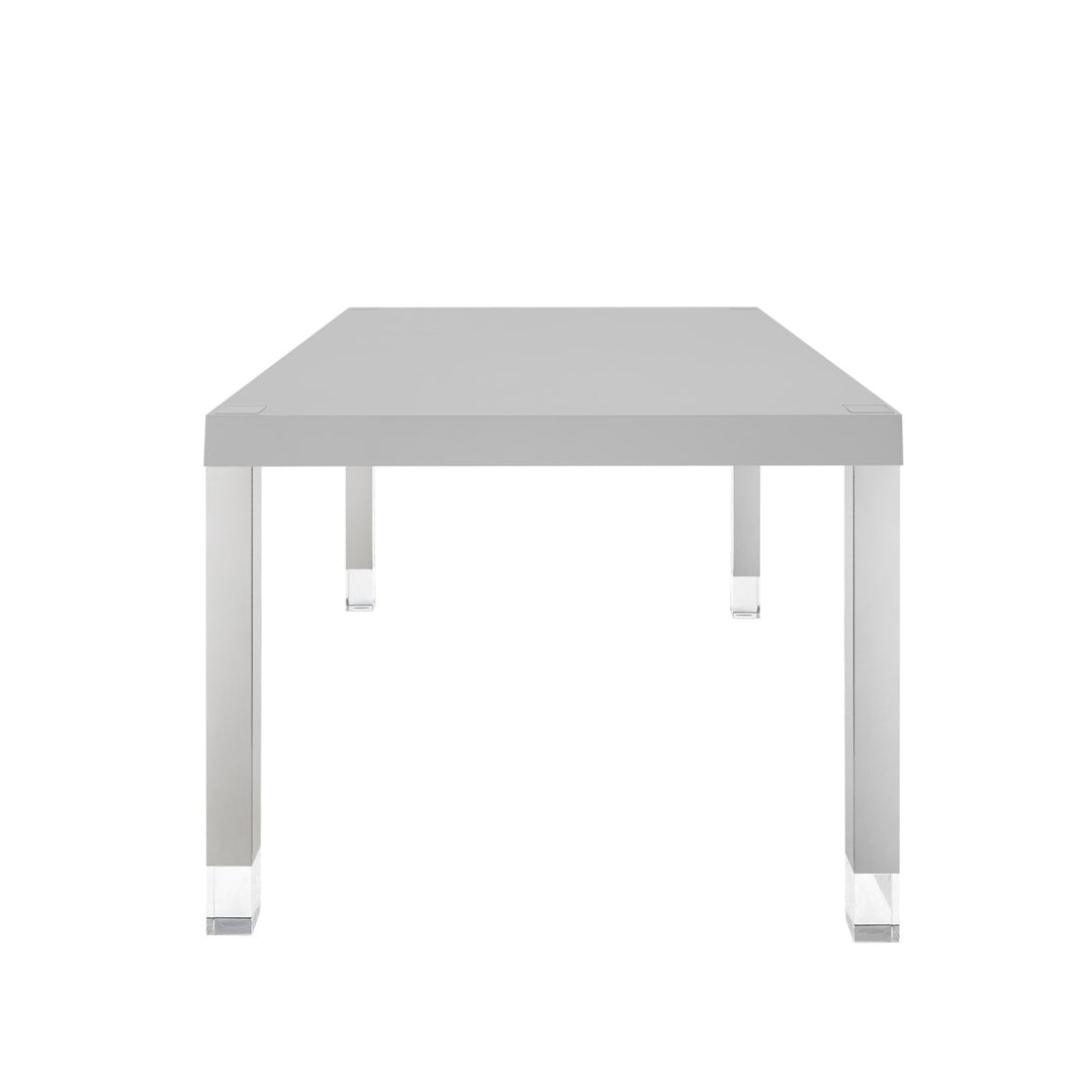 Inspired Home Lesly Dining Table Light Grey/Chrome 3