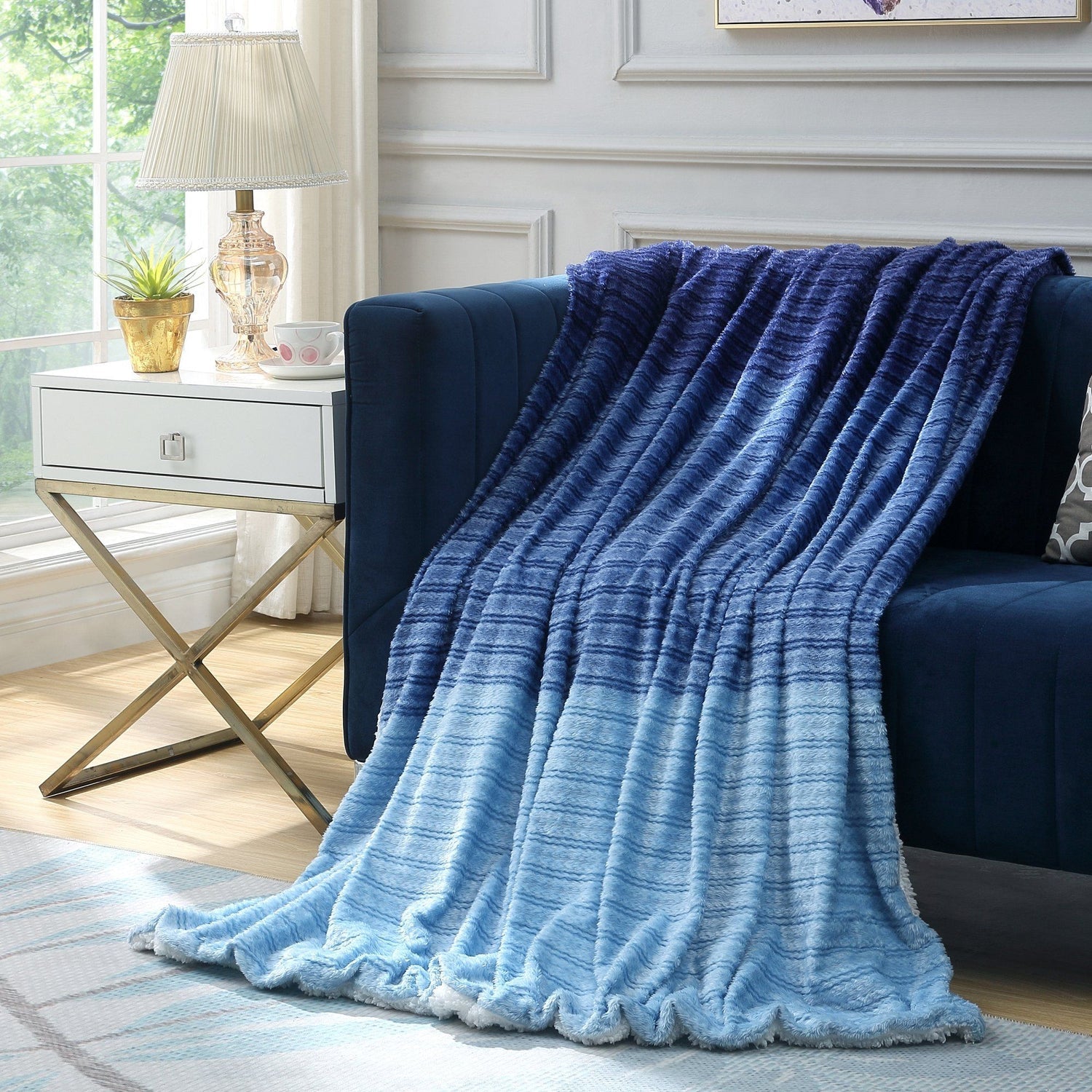 Ombre Modern Throw Super Soft Cozy for Bedroom Inspired Home