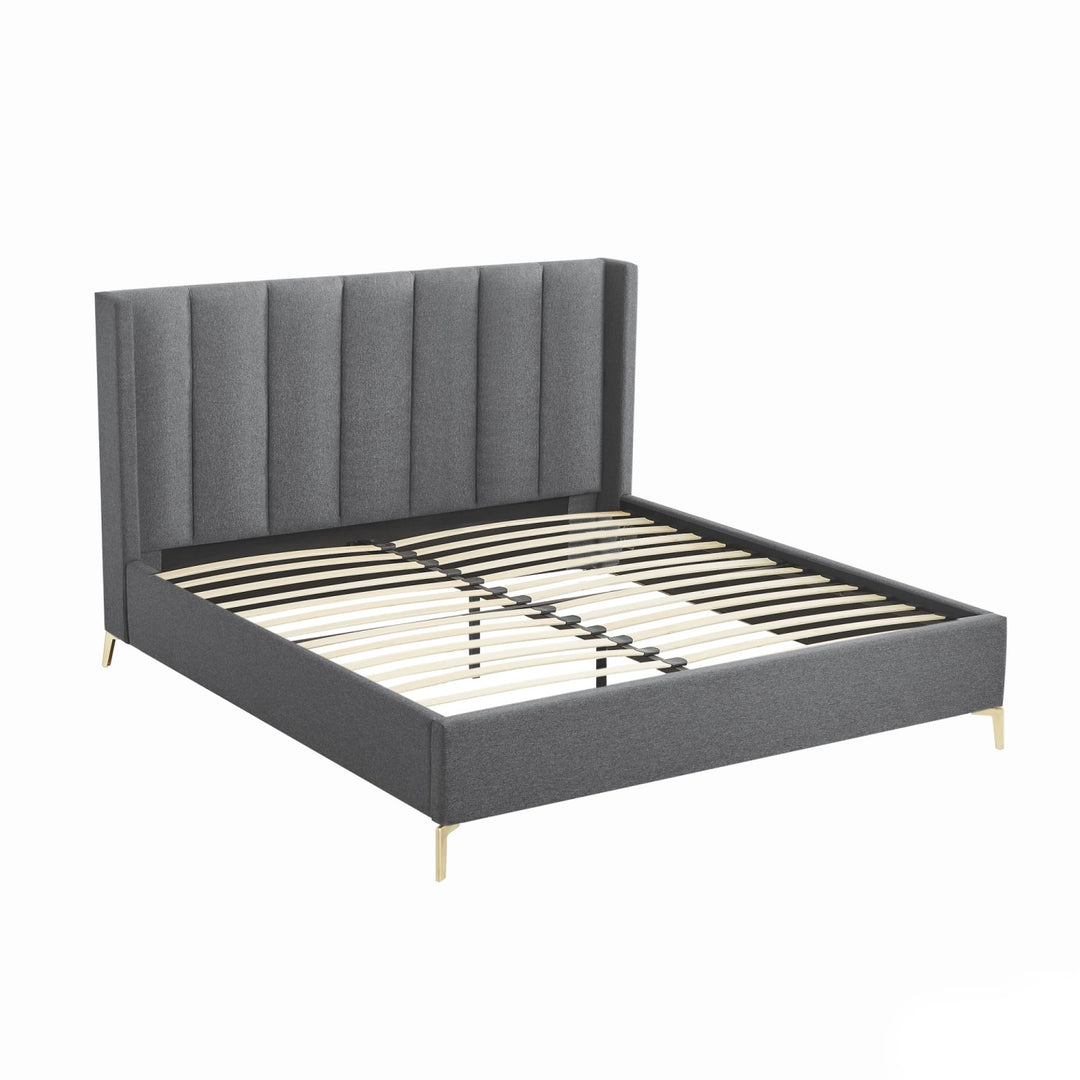 Inspired Home Caliyah Platform Bed Linen Grey 3