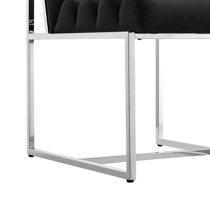 Inspired Home Dalia Dining Chair Velvet Black/Chrome 4