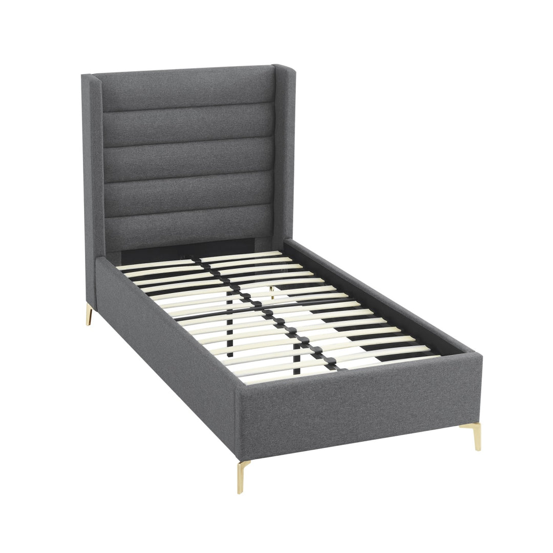 Inspired Home Kacie Platform Bed Linen Grey 3