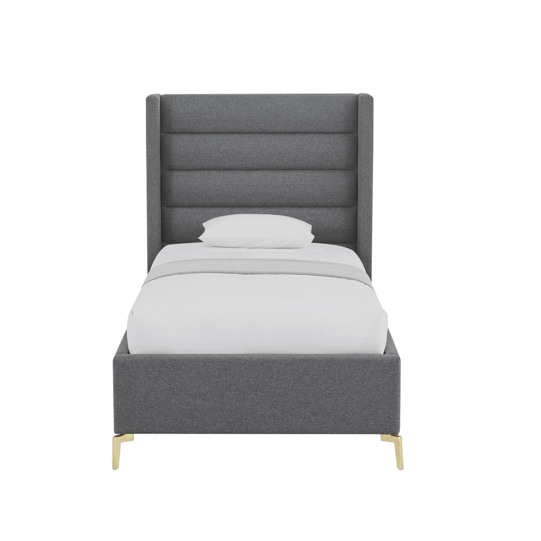 Inspired Home Kacie Platform Bed Linen Grey 1