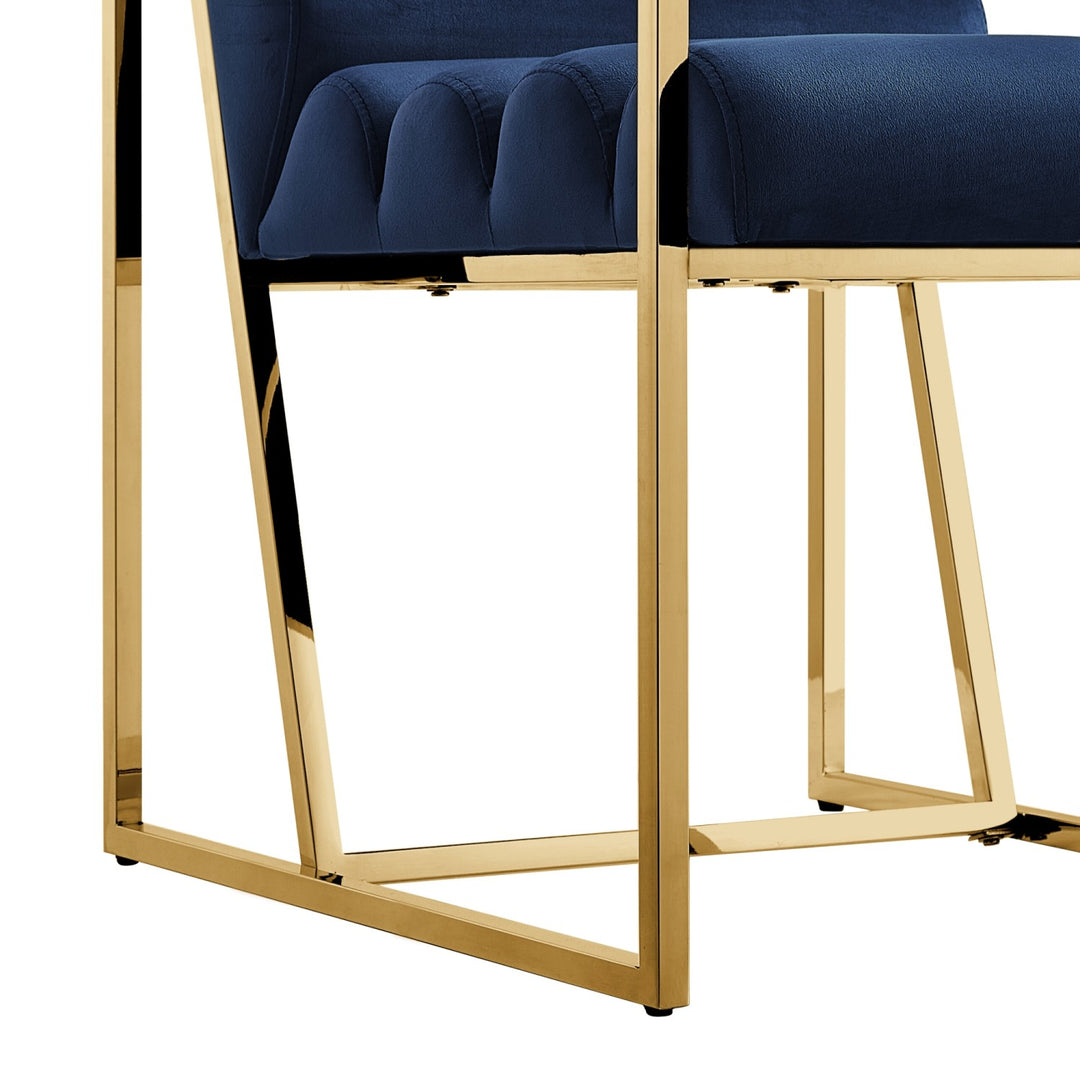 Inspired Home Dalia Dining Chair Velvet Navy/Gold 4