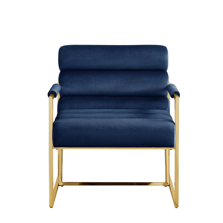 Inspired Home Dalia Accent Chair Velvet Navy/Gold 1