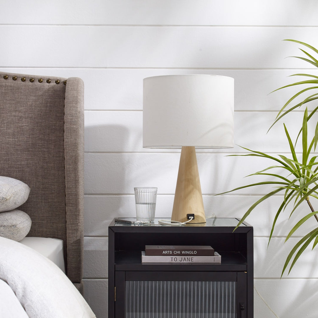 Maylee Table Lamp with USB Port Beige - Main Image