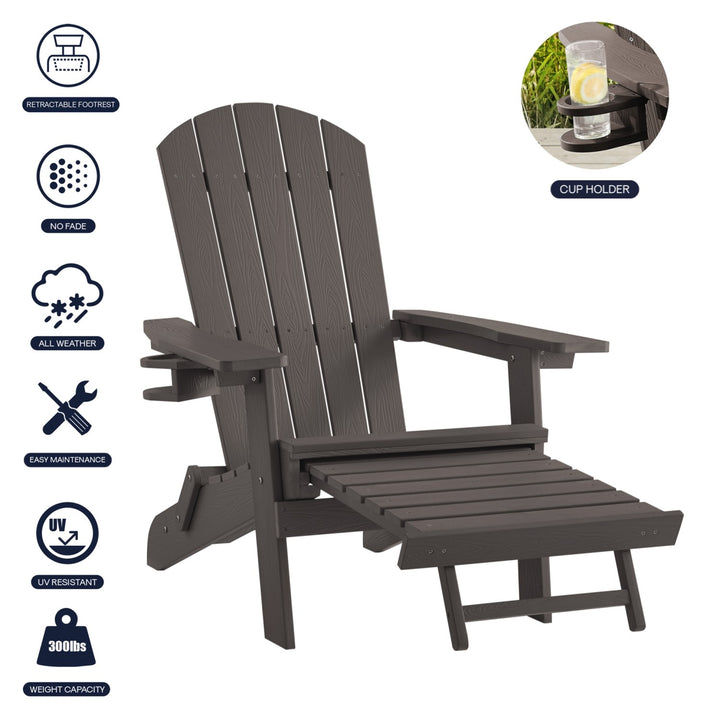 Inspired Home Cal Adirondack Chair  Chocolate 1