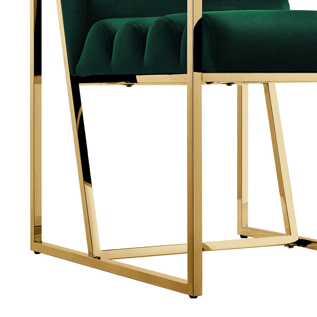 Inspired Home Dalia Dining Chair Velvet Hunter Green/Gold 4